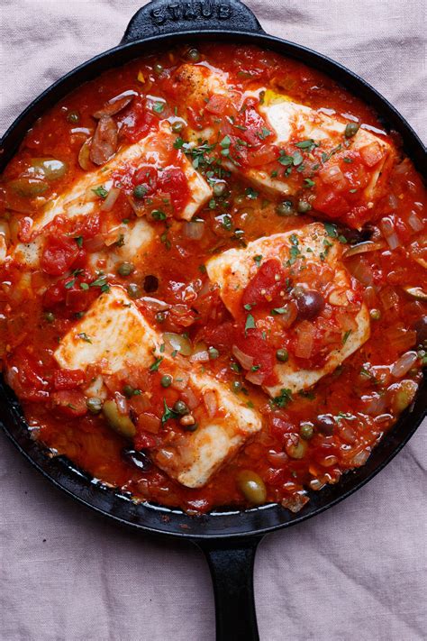 baked-halibut-with-tomatoes-olives-and-capers image