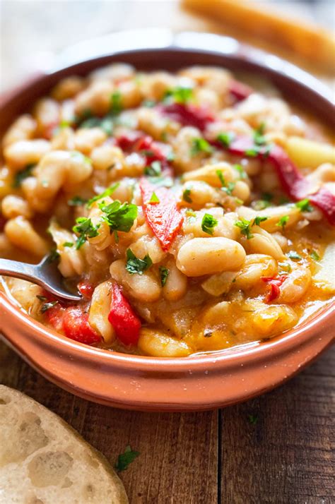 spanish-white-bean-stew-with-roasted-peppers-spain image
