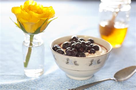 greek-yogurt-with-blueberries-and-honey-eating-richly image
