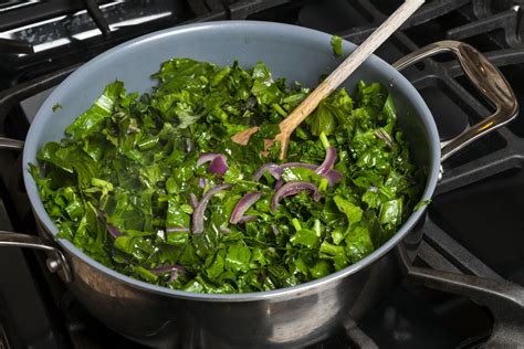 pepper-and-ginger-greens-side-dish-recipe-the-spruce image