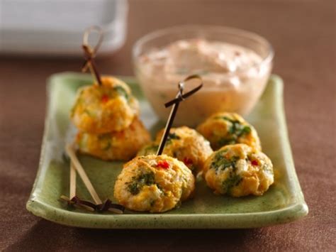 sriracha-veggie-cheese-balls-and-sauce-keeprecipes image