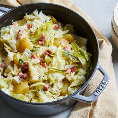 smothered-cabbage-with-ham-recipe-eatingwell image