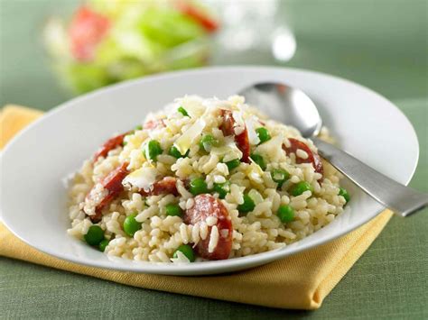 green-pea-chorizo-risotto-rice-recipes-sunrice image
