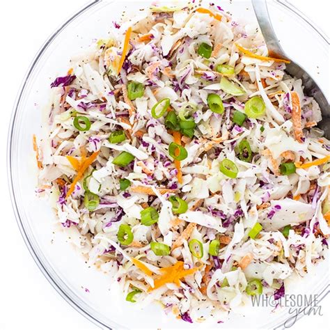keto-coleslaw-5-ingredients-low-carb-wholesome image
