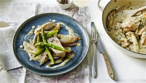 creamy-chicken-with-asparagus-recipe-bbc-food image
