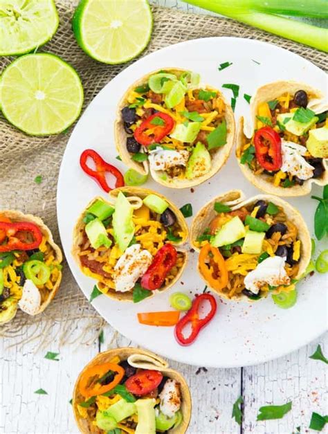 taco-cups-with-black-beans-and-avocado-vegan image