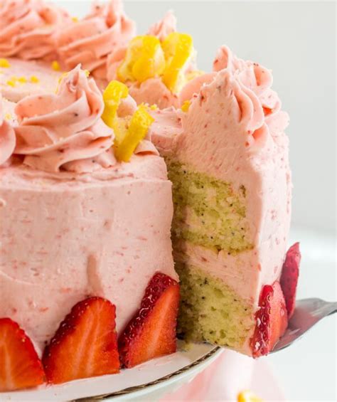 lemon-poppyseed-cake-with-strawberry-buttercream image