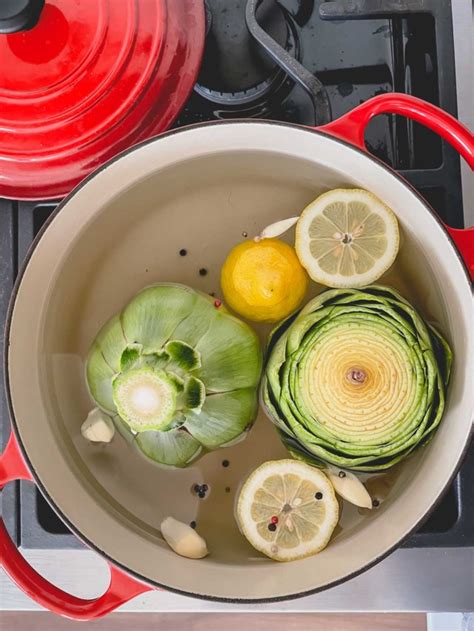 how-to-boil-artichokes-sweet-savory image