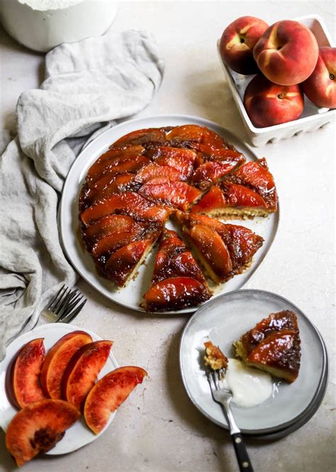 easy-peach-upside-down-cake-lions-bread image