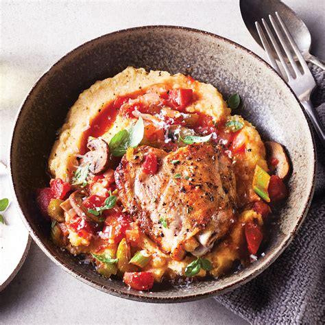 slow-cooker-chicken-tomato-ragout-over-polenta image