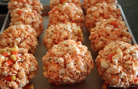 candy-corn-popcorn-balls-cheery-kitchen image