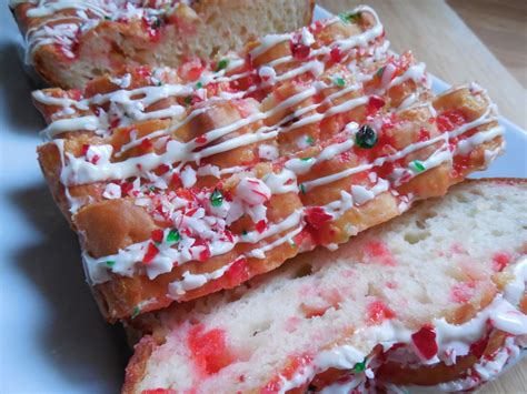 white-chocolate-candy-cane-loaf-drizzle-me-skinny image
