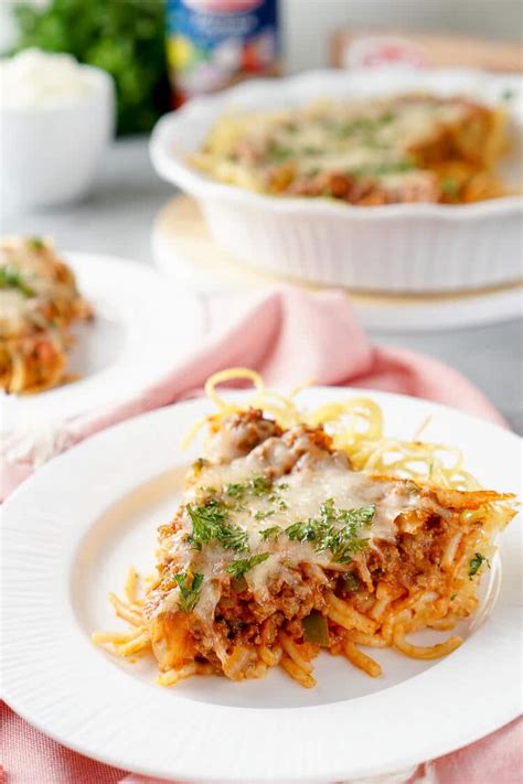 easy-baked-spaghetti-pie-recipe-sugar-and-soul image