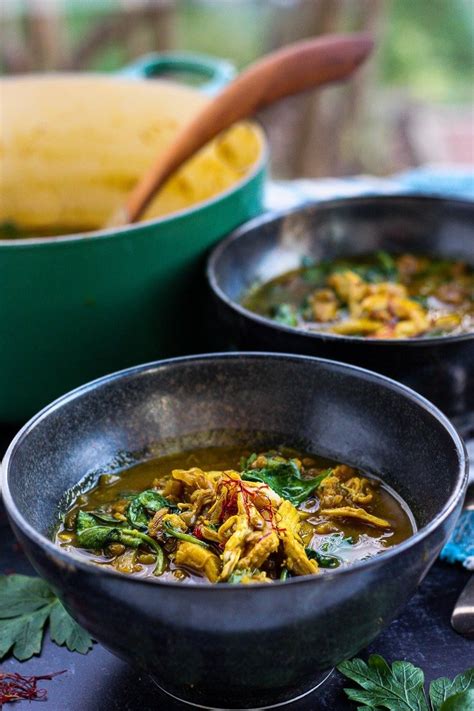 moroccan-chicken-lentil-soup-with-saffron-and image