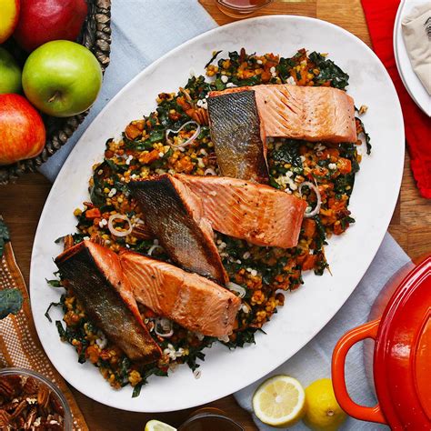 seared-salmon-with-smoky-squash-salad image