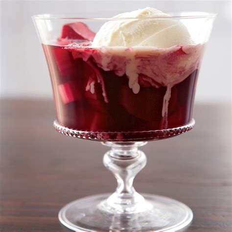spiced-rhubarb-soup-with-vanilla-ice-cream-food image