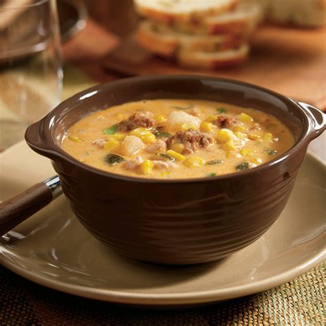 slow-cooker-corn-chowder-with-chicken-and-chorizo image