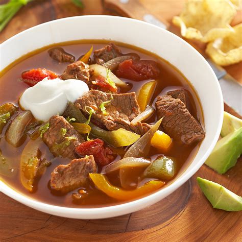 beef-fajita-soup-recipe-eatingwell image