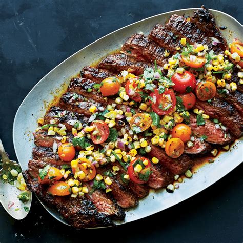 dry-rubbed-flank-steak-with-grilled-corn-salsa-recipe-bon-apptit image