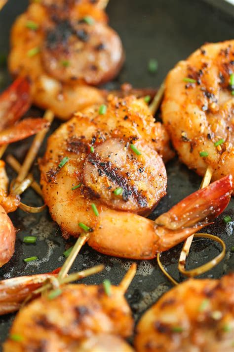cajun-shrimp-and-sausage-skewers-damn-delicious image