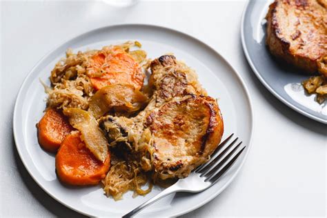 slow-cooker-apple-pork-chops-with-sauerkraut image