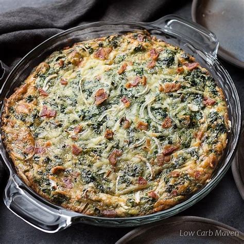 crustless-spinach-quiche-recipe-with-bacon-low-carb-maven image