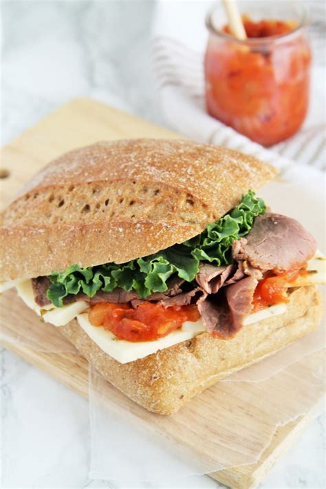 roast-beef-basil-and-tomato-chutney-sandwich-the image