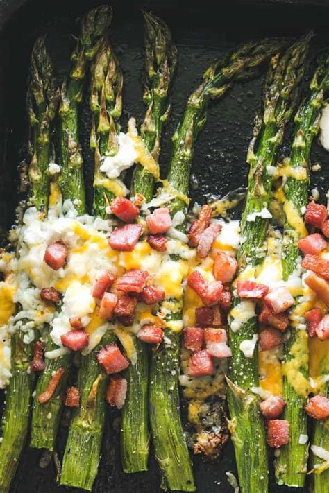 easy-garlic-roasted-asparagus-with-bacon-and-cheese image