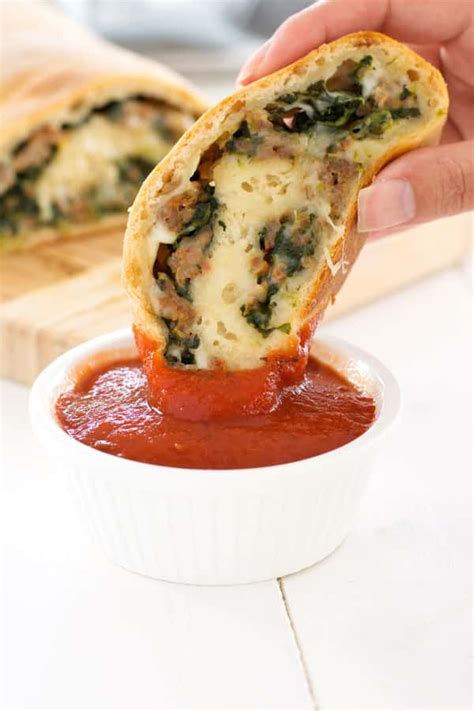 sausage-bread-with-cheese-and-spinach-kitchen-gidget image