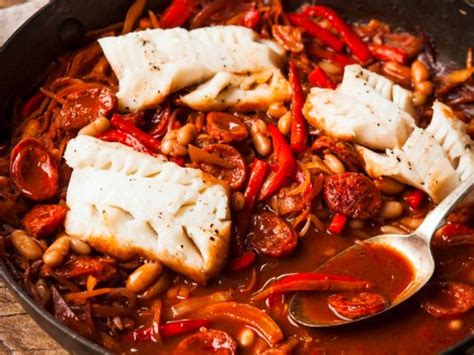 cod-with-chorizo-and-white-beans-recipes-hairy-bikers image