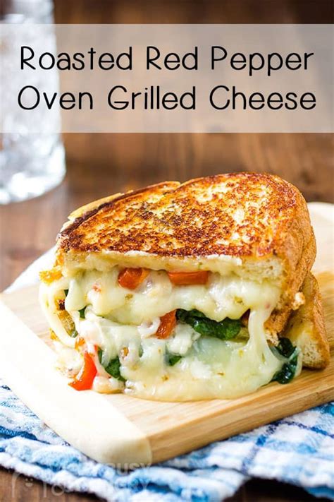 roasted-red-pepper-oven-grilled-cheese-dizzy-busy image