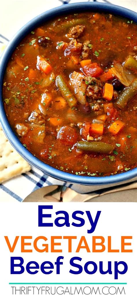 easy-vegetable-beef-soup-thrifty-frugal-mom image