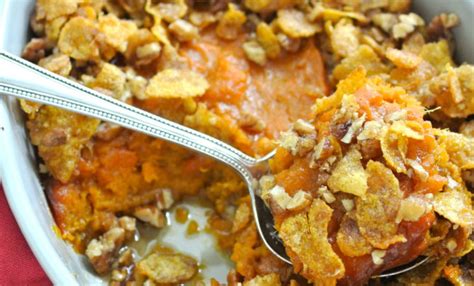 sweet-potato-casserole-with-crunchy-corn-flake-topping image