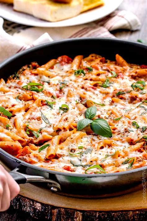 one-skillet-cheesy-penne-with-meat-sauce-carlsbad image