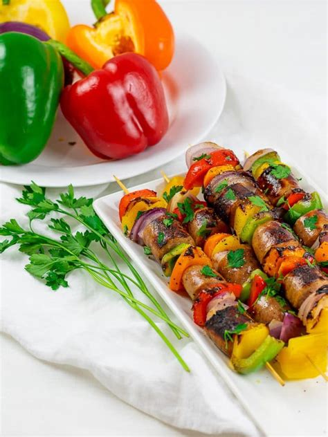 grilled-chicken-sausage-kabobs-drive-me-hungry image