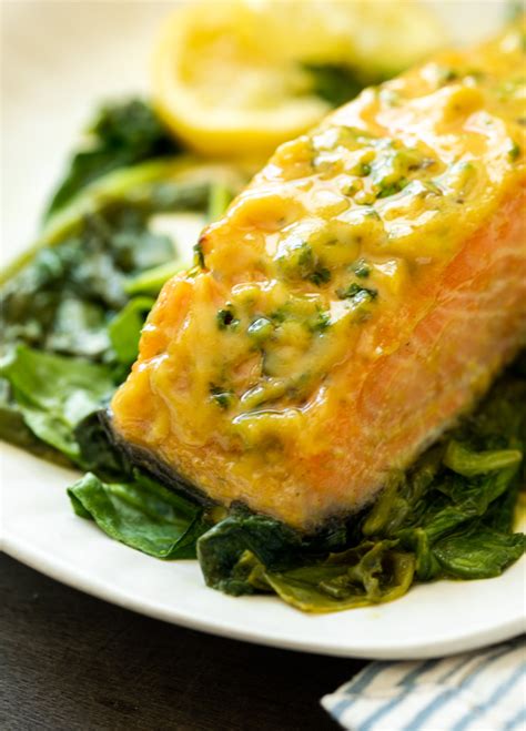 oven-baked-honey-mustard-salmon-with-roasted-spinach image
