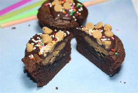 brownie-cupcakes-with-peanut-butter-cups-the-foodie image