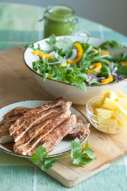 grilled-chicken-salad-with-spicy-pineapple-dressing image