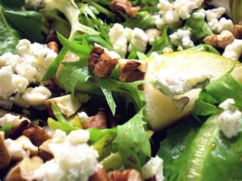 healthy-delicious-mixed-greens-with-pears-pecans image