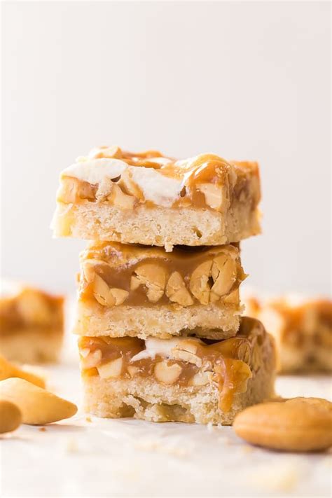 caramel-nut-bars-easy-cookie-bar-the-recipe-rebel image