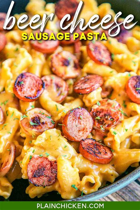 beer-cheese-and-sausage-pasta-ready-in-15-minutes image