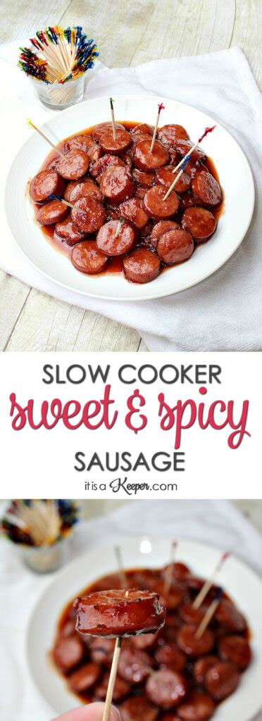 slow-cooker-sweet-and-spicy-sausage-it-is-a-keeper image