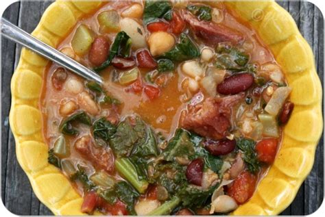 15-bean-soup-with-smoked-pork-and-greens-all image