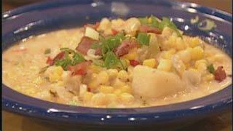 bacon-corn-chowder-with-crab-recipe-rachael-ray-show image