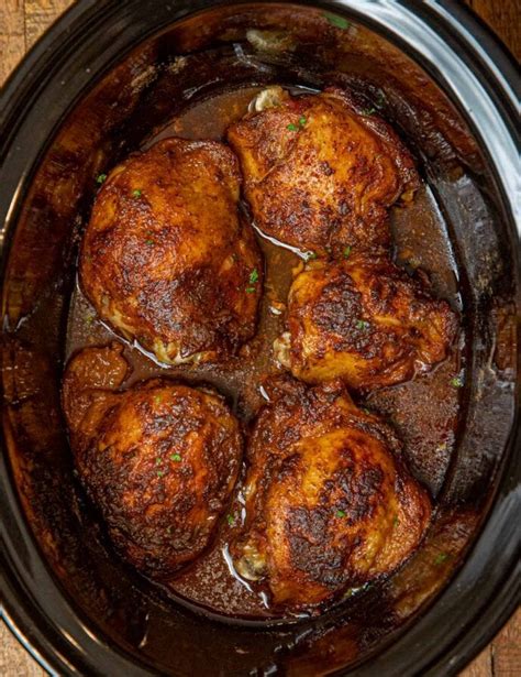 slow-cooker-rotisserie-chicken-thighs-dinner-then image