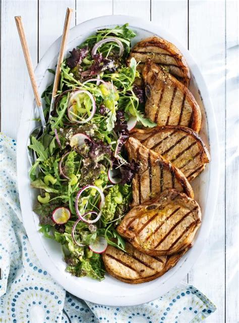grilled-pork-chops-and-lemon-parmesan-salad-ricardo image