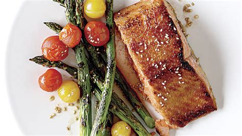 miso-glazed-wild-salmon-with-sesame-asparagus image