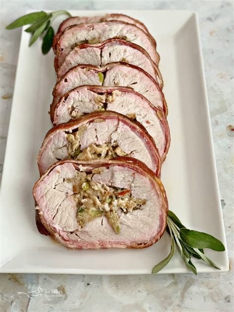 bacon-wrapped-pork-loin-with-sauerkraut-stuffing image