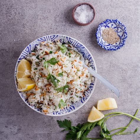 almond-lemon-and-parsley-pilaf-rice-simply-delicious image