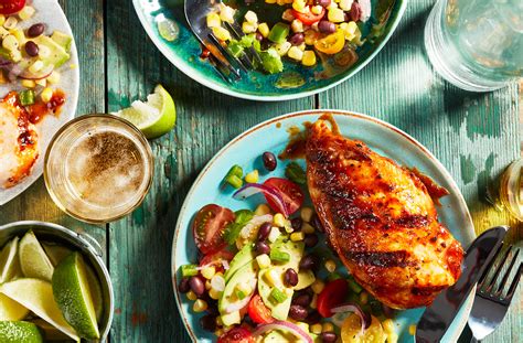 grilled-poblano-lime-chicken-with-corn-and-black-bean image